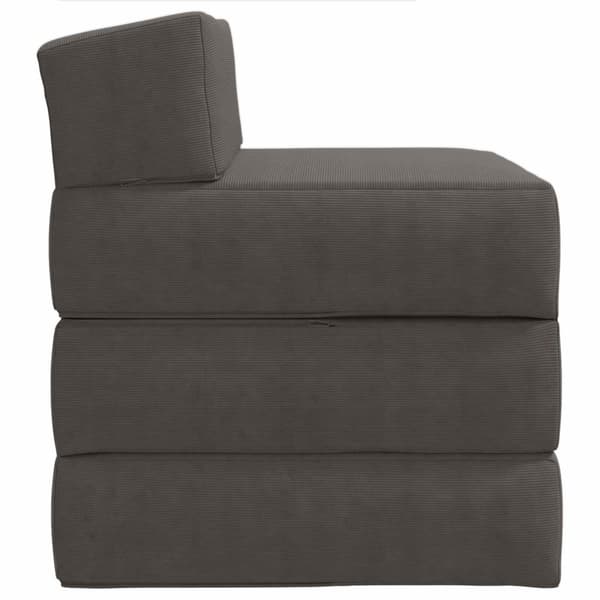 Fällbar Soffbed Mörkgrå 200 x 70 x 10 cm Kordread tyg