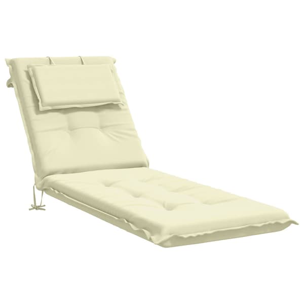 Solstol Kudde GEMERT 100% Polyester Gräddvit 190 x 60 x 9 cm