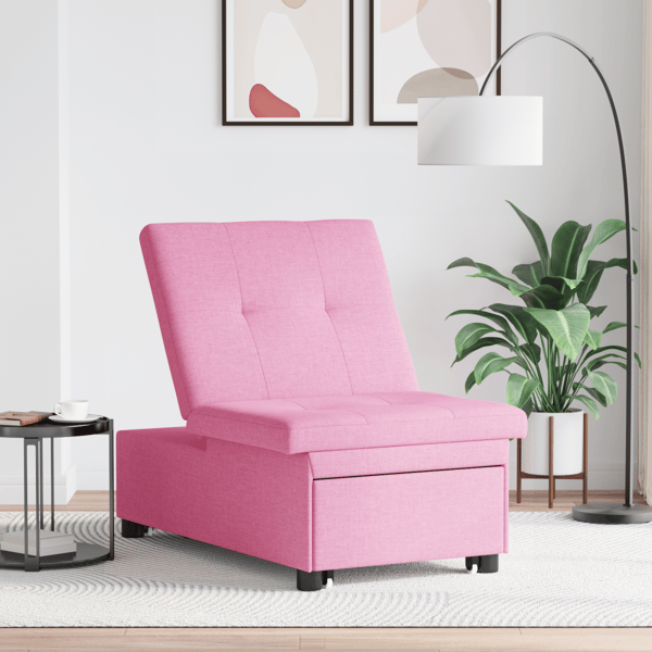 Pull Out Sofa Bed Rosa 194 x 50 x 82 cm tyg