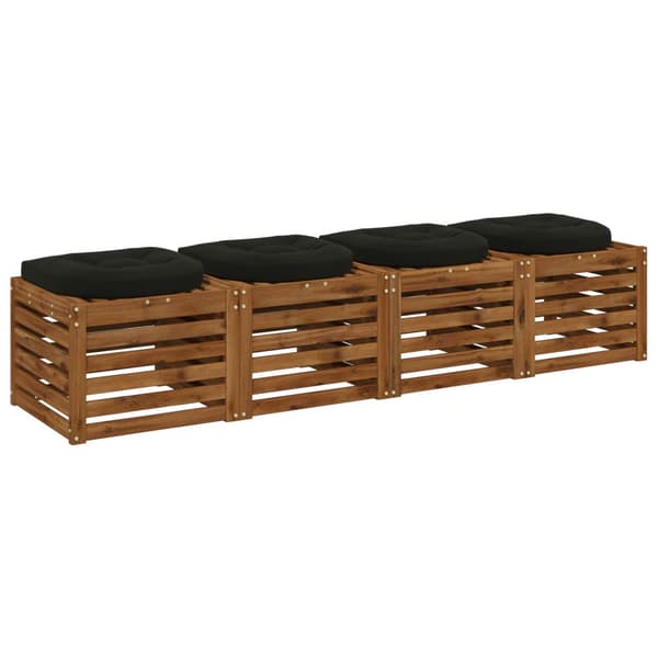 4-delade Sittdynor 4 st 100% Polyester Svart 45 x 45 x 5 cm