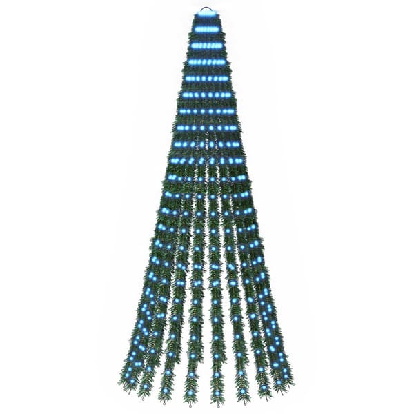 LED Julgran 220 cm 460 LED-lampor Blå Stål Grön