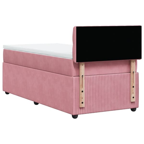 Ramsäng med madrass rosa 90x200 cm sammet