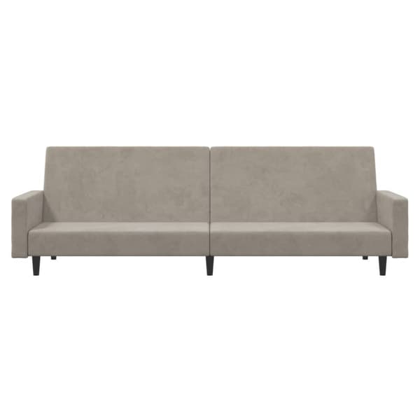 Bäddsoffa 2-sits ljusgrå sammet