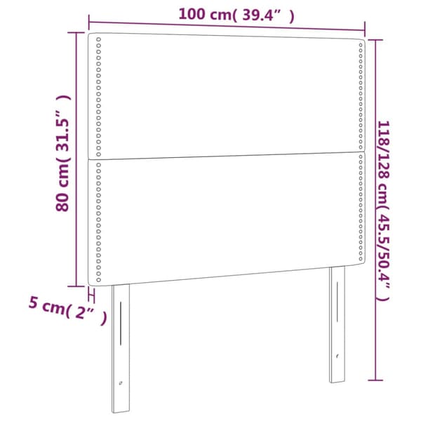 Sänggavel grå 100x5x118/128 cm konstläder