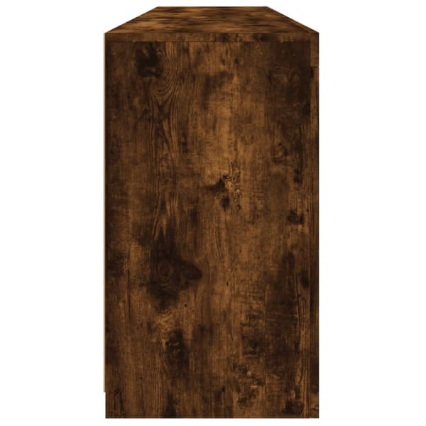 Skänk med LED-belysning rökfärgad ek 162x37x67 cm