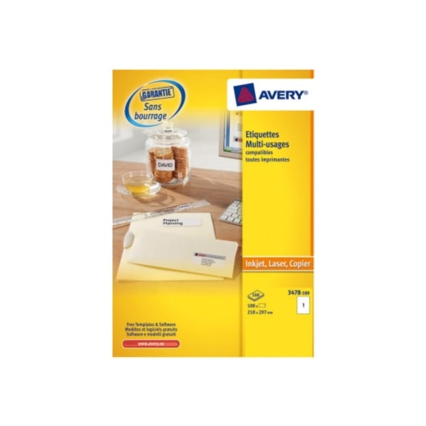 Avery - etiketter - 100 stk - A4