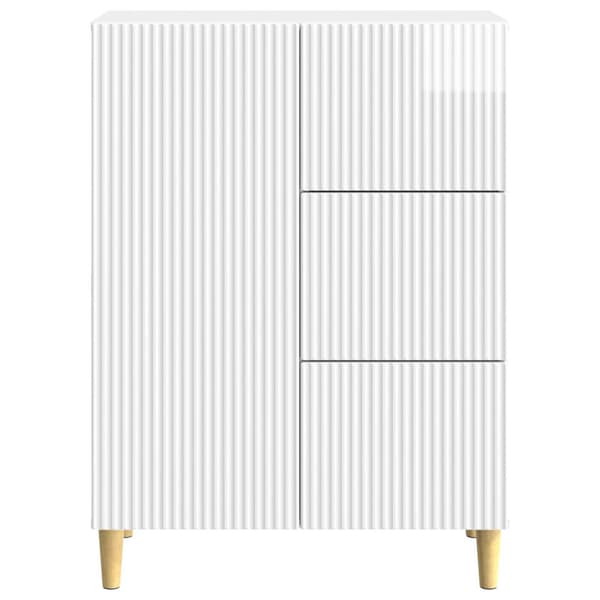 Sideboard Vit högglans 66 x 34,5 x 90 cm Konstruerat trä