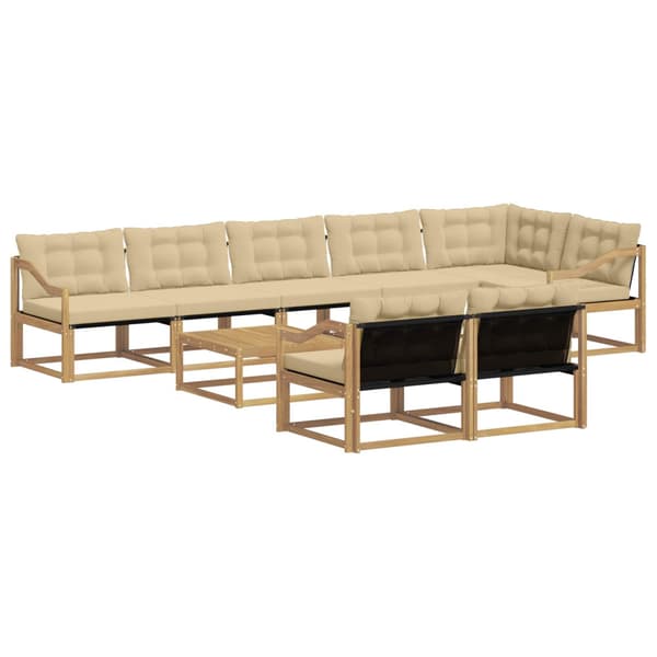 Utomhussoffset 9 pcs Vit och Beige 79 x 79 x 37 cm