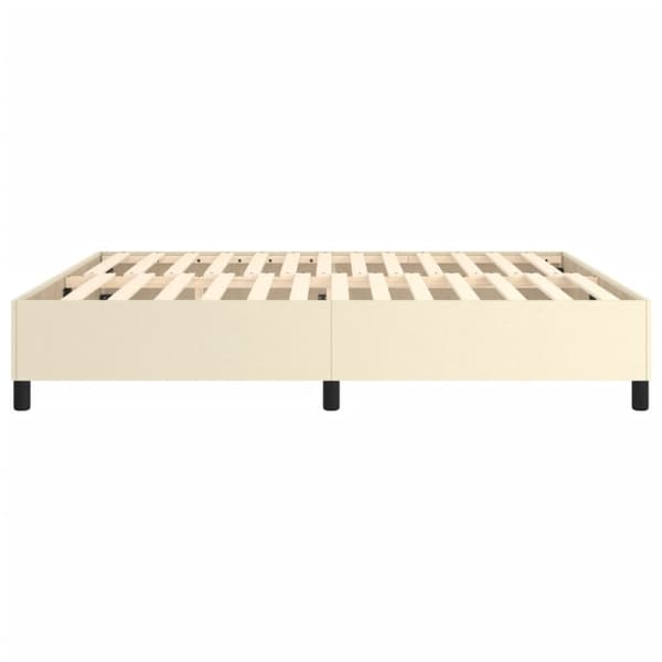 Boxspring-sängram gräddvit 180x200 cm konstläder