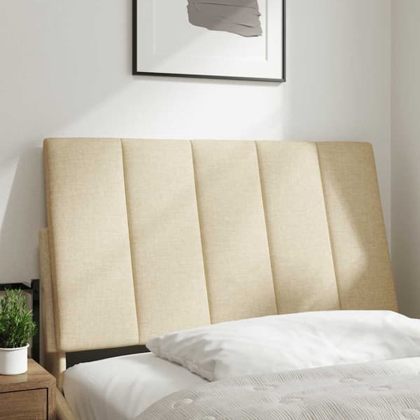 Headboard Cushion "Hanko" Cream 80 cm Fabric