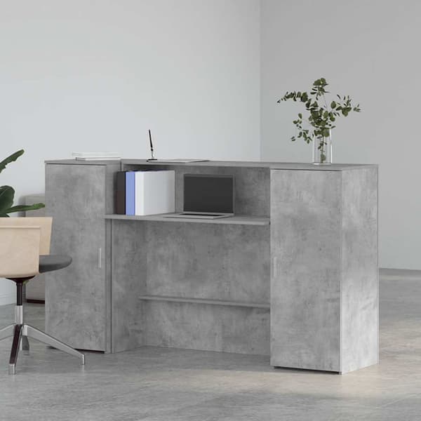 Receptionsdisk betonggrå 180x50x103,5 cm konstruerat trä