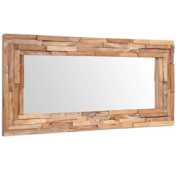 Prydnadsspegel teak 120x60 cm rektangulär