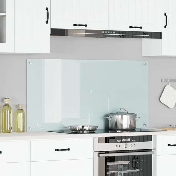 Köksskydd Vit 120 x 60 cm härdat glas