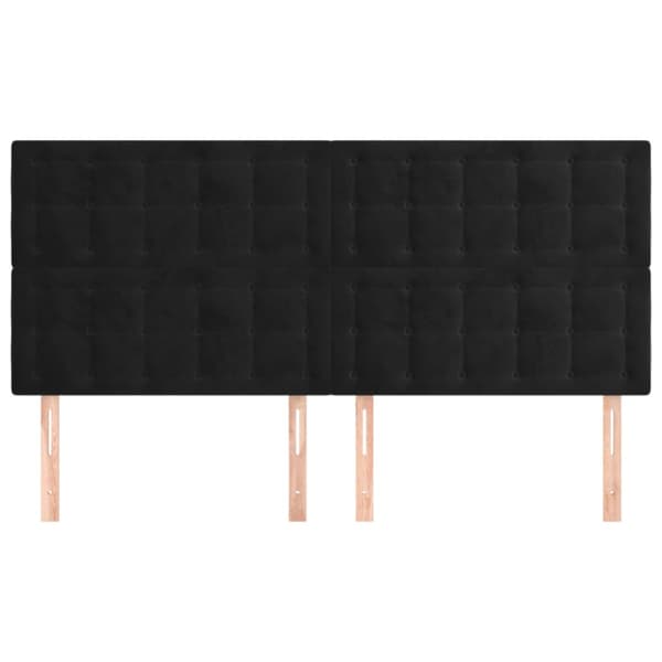 Sänggavel svart 200x5x118/128 cm sammet