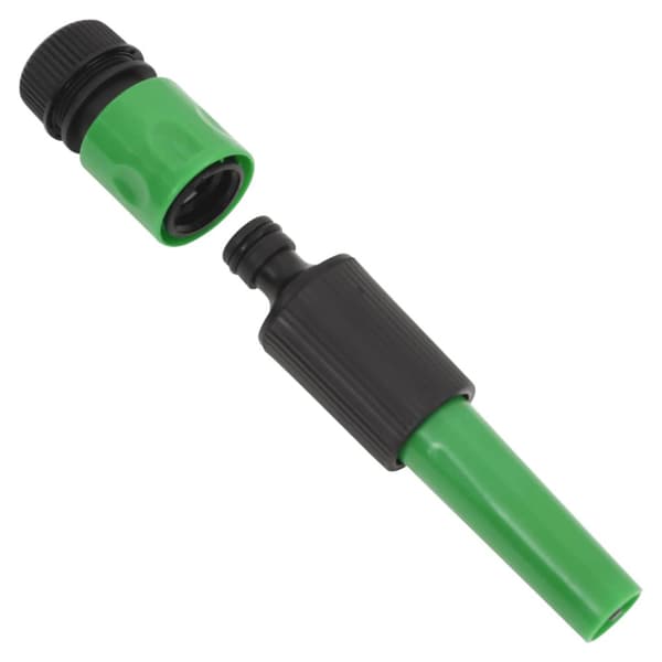 Trädgårdsslang med kopplingar grön 0,5" 10 m PVC