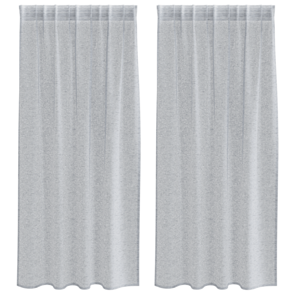 Voile Gardin med gardiner 2 pcs Mörkgrå 175 x 140 cm Polyester