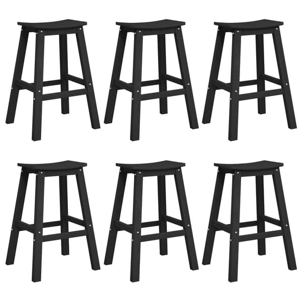 Trädgårds Bar Set 6 pcs Svart HDPE