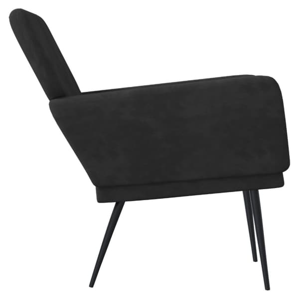 Fåtölj svart 62x79x79 cm sammet