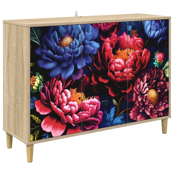 Sideboard KIEL Sonoma-ek 102 x 33 x 75 cm Konstruerat trä