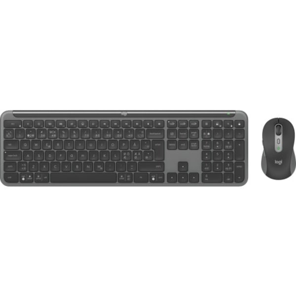 Logitech Signature Slim Combo MK950 - sats med tangentbord och mus - QWERTY - Nordisk - grafit Inmatningsenhet