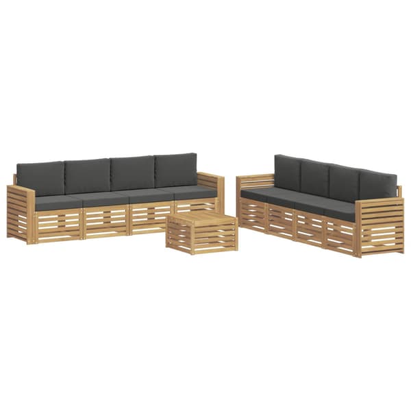 Soffgrupper 9 pcs Vit och antracit 59 x 59 x 37 cm Polyester