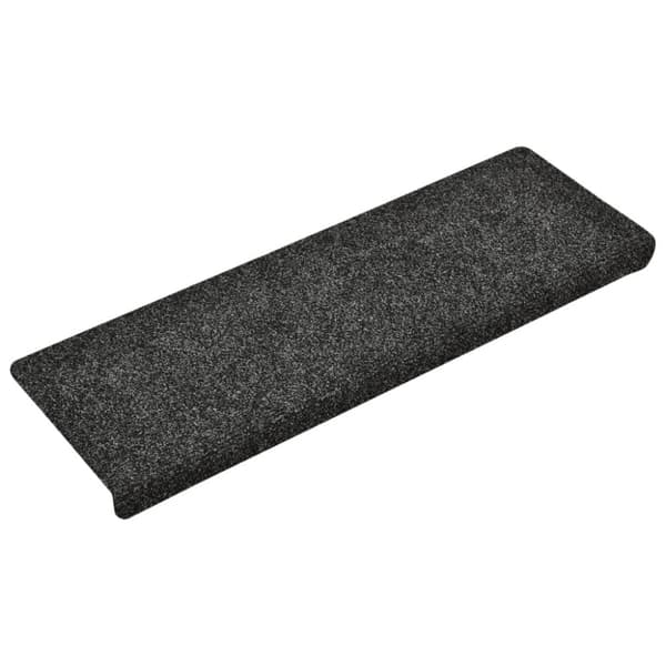 Trappmattor självhäftande 10 st 65x21x4 cm mörkgrå rektangulär kant