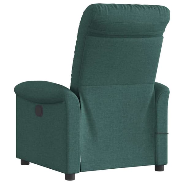 Elektrisk massagefåtölj mörkgrön tyg