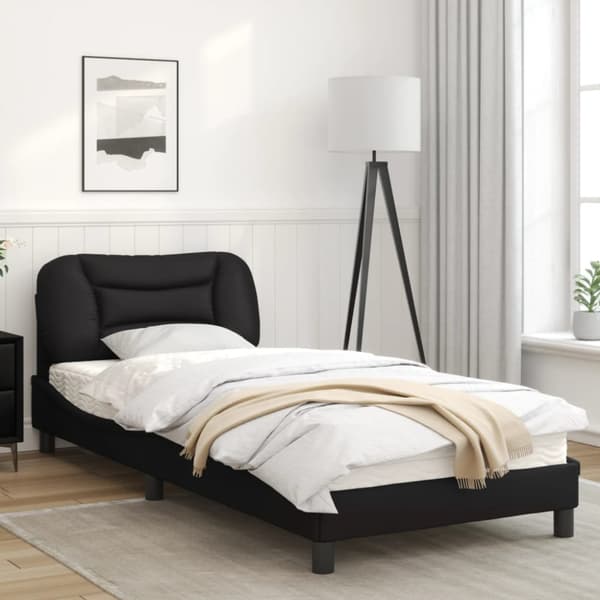 Bed Frame with LED without Mattress "Hvar" Black 90x190 cm