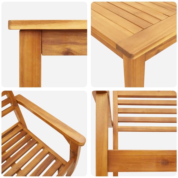 Trädgårdsmöbelset 9 pcs Brun Massivt Akaciaträ