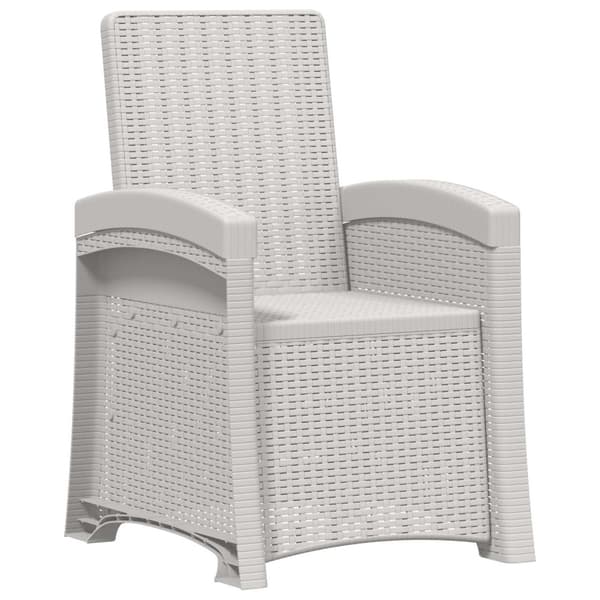 Reclining gardenstol i rottinglook 2 pcs Vit PP