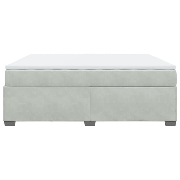 Ramsäng med madrass ljusgrå 200x200 cm sammet