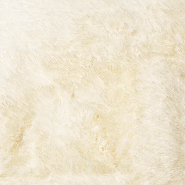 Ryamatta med lång lugg NAVARRA gräddvit 100x100 cm polyester