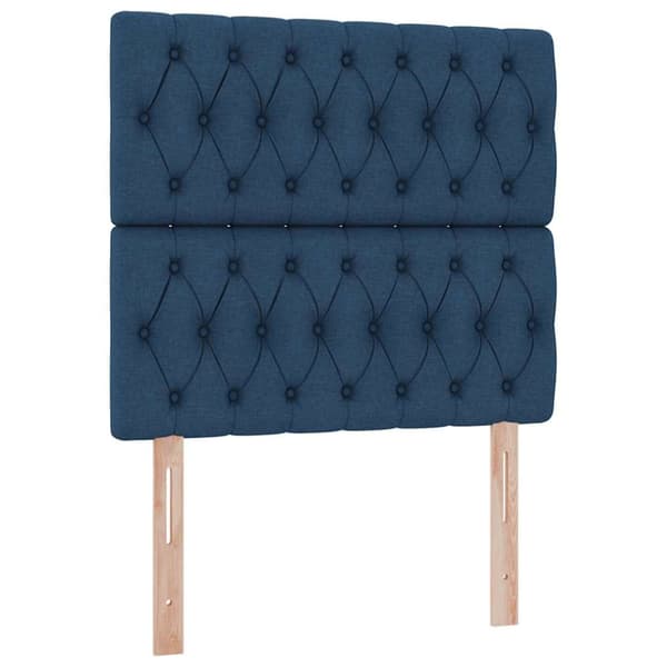 Förvaringssäng med LED med madrass Blå 100 x 200 cm Polyester