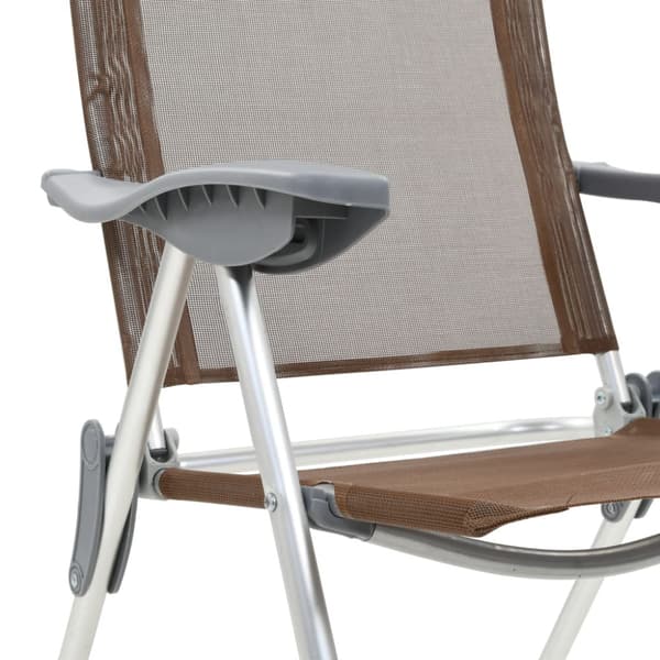 Hopfällbara campingstolar 2 st aluminium brun