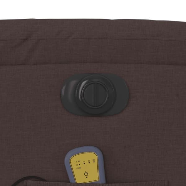 Elektrisk massagefåtölj mörkbrun tyg