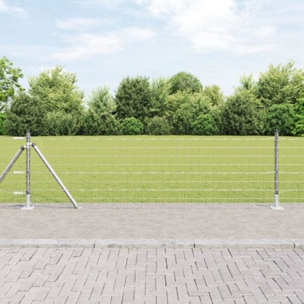 Euro Fence med 7 flänsade stolpar 0,4x10 m Galvaniserat stål