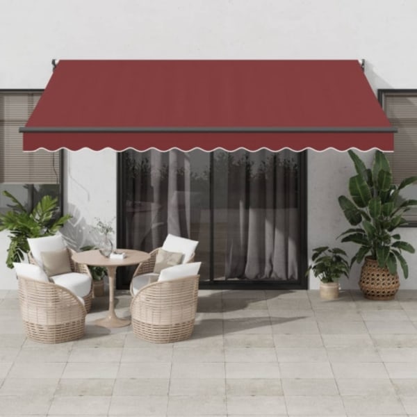 Markis automatiskt infällbar vinröd 400x300 cm