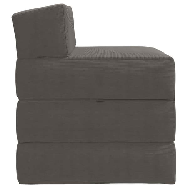 Fällbar Soffbed Ljusgrå 200 x 70 x 10 cm Kordread tyg