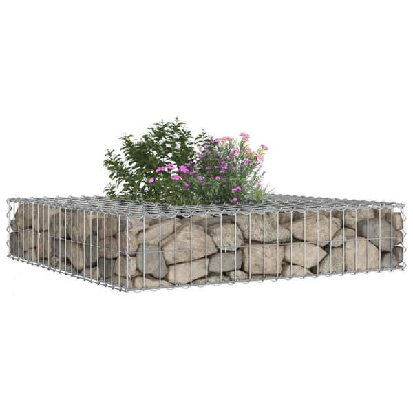 Gabion upphöjd säng Silver