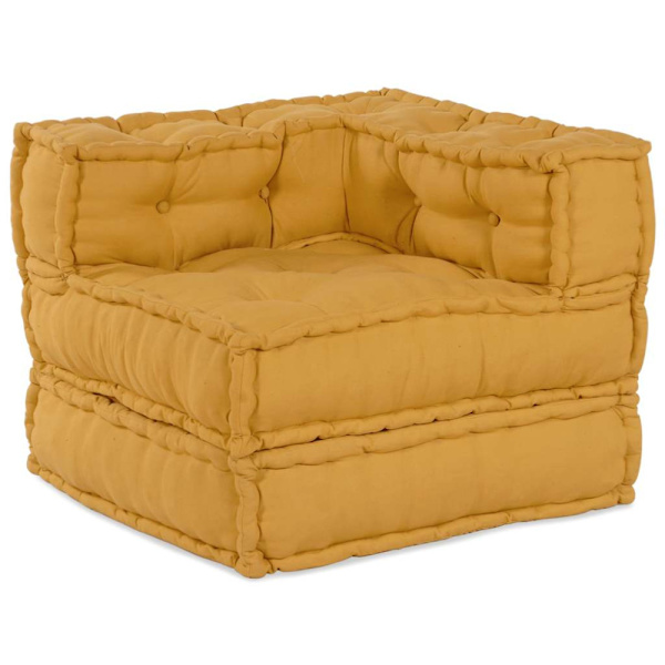 Modulär soffa gul 70x70x54 tyg