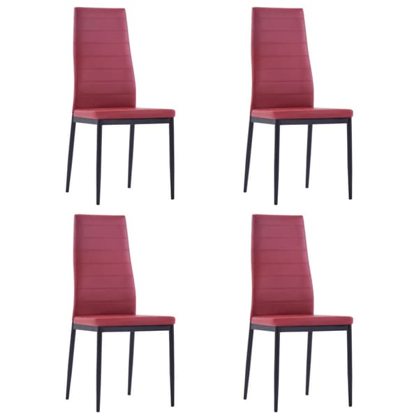 Matbord och stolar 5 delar vinröd