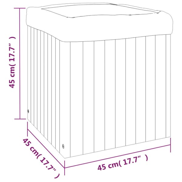 Odlingslåda 45x45x45 cm massivt akaciaträ