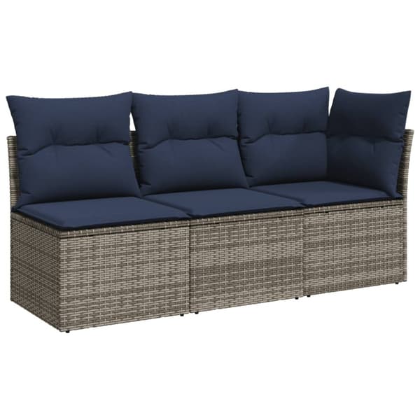 Trädgårdsoffa med kudde Grå 172 x 62 x 69 cm Poly rattan