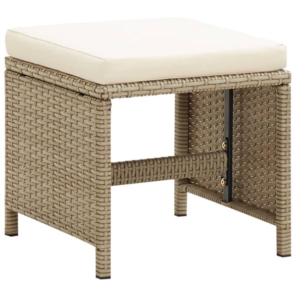 Trädgårdsstolar med pallar 2 st konstrotting beige