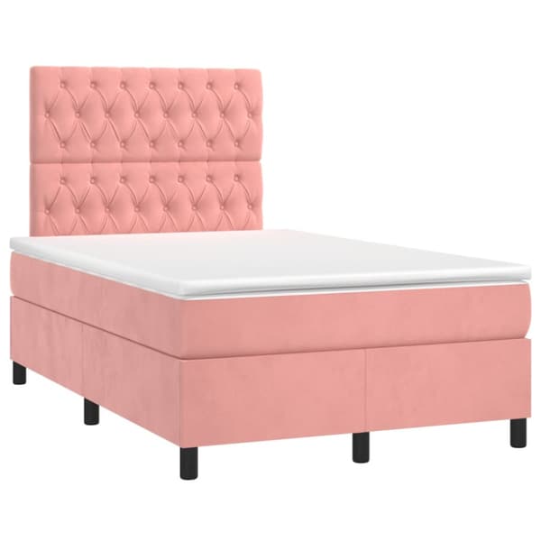 Ramsäng med madrass rosa 120x200 cm sammet