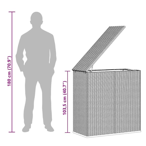 Dynbox PE-rotting 100x49x103,5 cm brun
