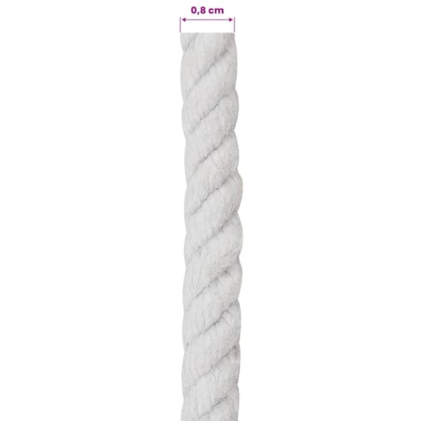 Rep Vit 0,8 x 0,8 x 2500 cm Bomull