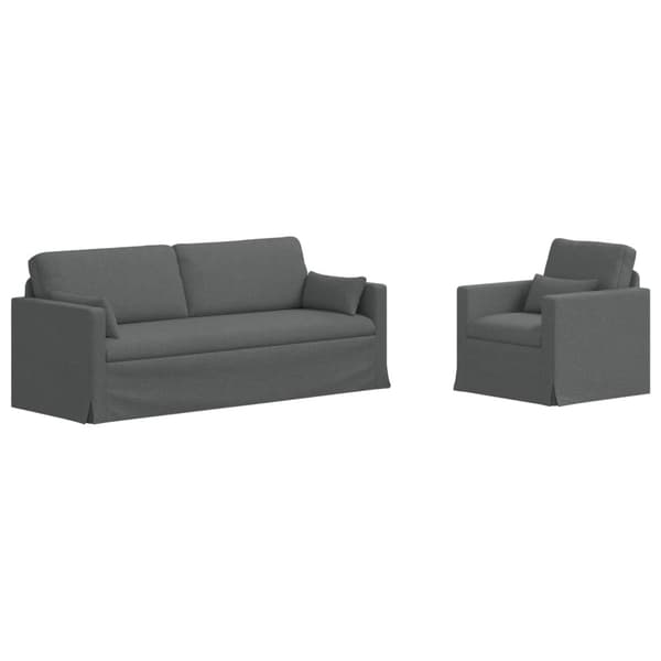 Soffset 2 pcs Mörkgrå 198 x 78 x 80 cm tyg