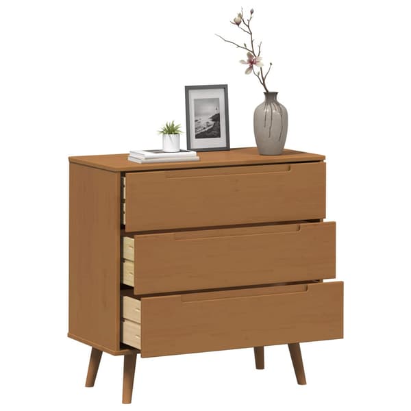 Kommode MOLDE Karamell 80 x 40 x 80 cm Massiv furu
