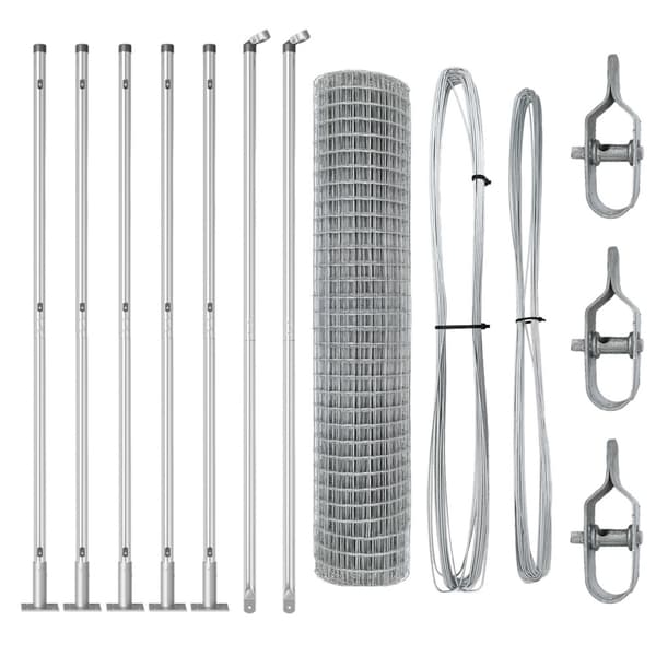 Stängsel med stolpe Silver 1,5 x 10 m Stål